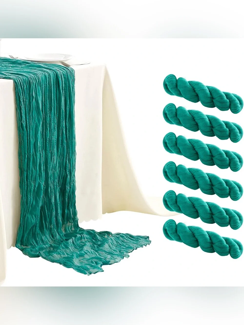 Dark Green Set of 10 Cheesecloth Table Runner Decor - BRAND NEW